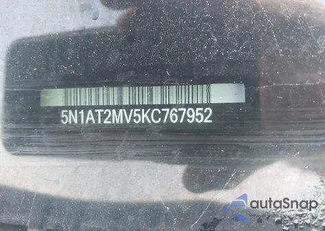 2019 Nissan Rogue Sv z USA, uszkodzony, nr VIN 5N1AT2MV5KC767952